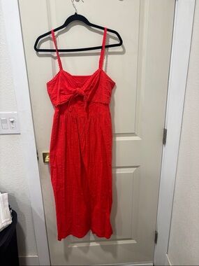 Old Navy Red Tie-Front Sundress with Adjustable Straps